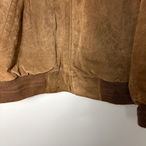 Croft and Barrow Leather Bomber Full Zip Brown Jacket Men's Large - Picture 4 of 11